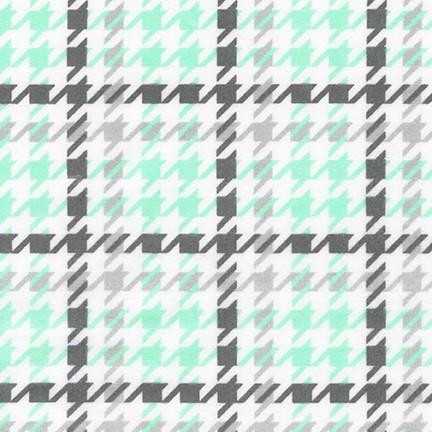 Robert Kaufman Fabrics Cozy Cotton Flannel Mint Houndstooth Plaid SRKF-14733-32