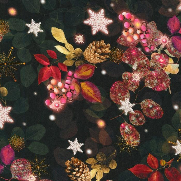 Robert Kaufman Fabrics Festive Beauty AIND-21195-2  Black
