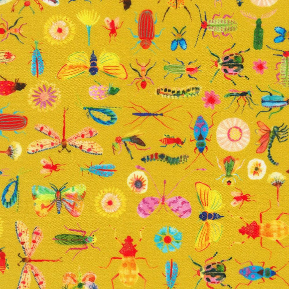 Robert Kaufman Fabrics Flora & Fun Mustard  ANAD-22010-135