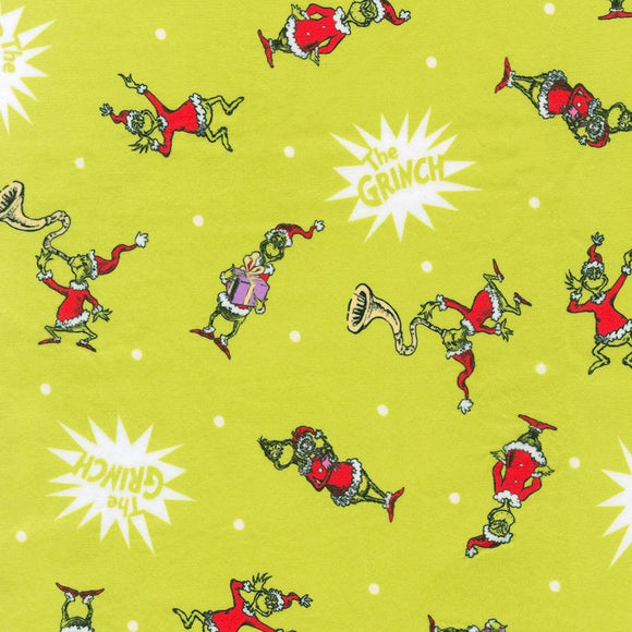 Robert Kaufman Fabrics How the Grinch Stole Christmas Minky ADEDY-21776-7