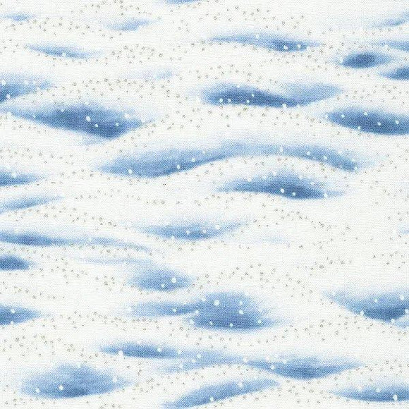 Robert Kaufman Fabrics Snowy Brook Hills in Snow Blue White  SRKM-21584-87