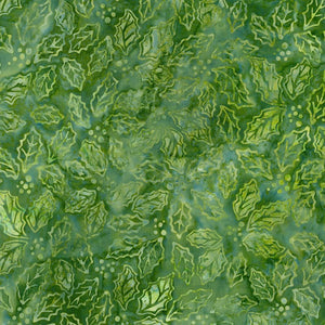Robert Kaufman Fabrics Wintergreen Batik Holly  AMD-21065-240