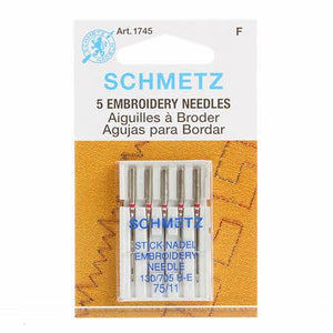 Schmetz Embroidery Machine Needle 5 Count Size 11/75 #1745