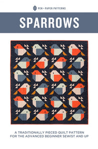 Sparrows Quilt Pattern by Lindsey Niell from Pen & Paper Patterns finished size 65.5"x71"