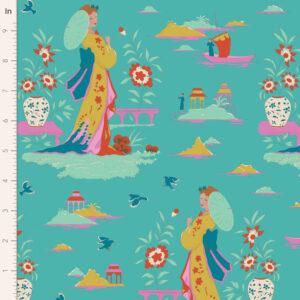 Tilda Fabrics Bloomsville 100515 Garden Vista Turquoise