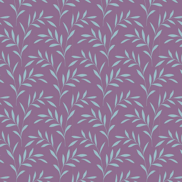 Tilda Fabrics Hibernation Blender Olive Brance Lavender  110085