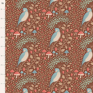 Tilda Fabrics Hibernation Sleepy Bird  Pecan 100533
