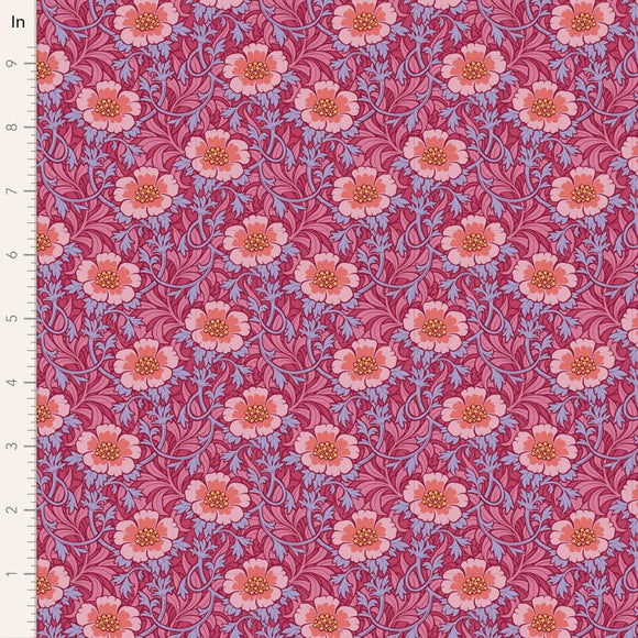 Tilda Fabrics Hibernation Winter Rose  Hibiscus 100527