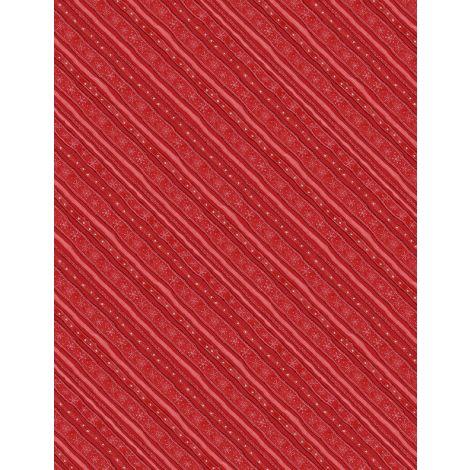 Wilmington Prints Baby It's Gnomes Out Diagonal Stripe Red  3023-39807-333