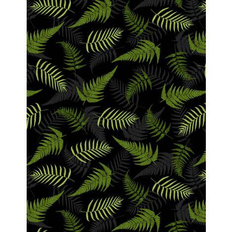 Wilmington Prints Daydream Garden Fern Toss Black 3056-50015-977