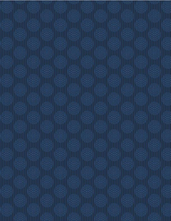 Wilmington Prints Essentials In The Navy Circles and Stripes Navy on Navy 1817-39086-444