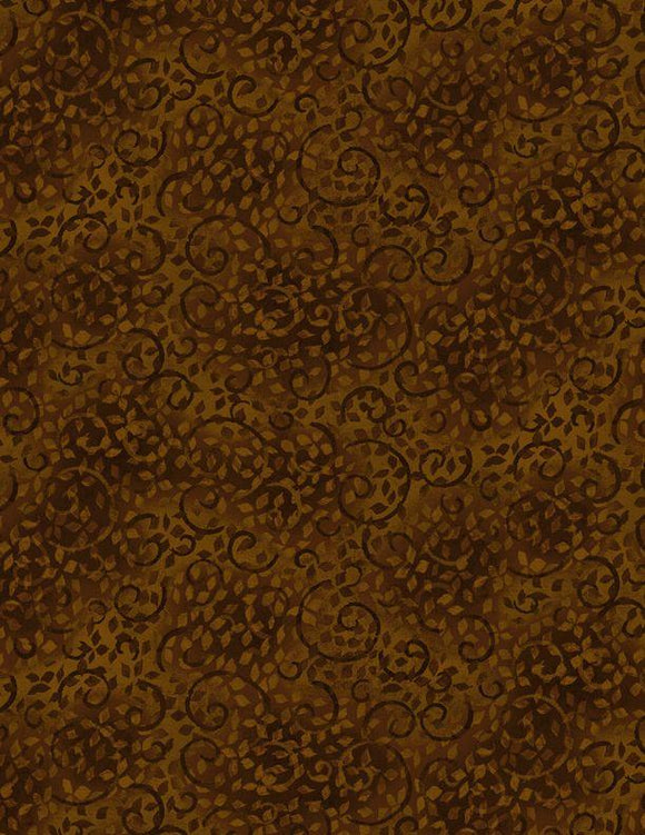 Wilmington Prints Essentials Leafy Scroll Dark Chocolate 1402-26035-229