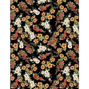 Wilmington Prints Garden Gate Floral Black  3023-39814-413
