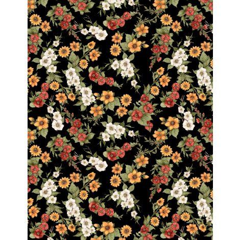 Wilmington Prints Garden Gate Floral Black  3023-39814-413