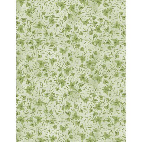 Wilmington Prints Gnome & Garden Leaf Toss Green  3023-39778-717