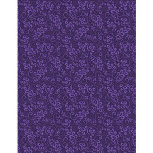 Wilmington Prints Grape Crush Leaf and Scroll Darkest Purple 1817-39136-669