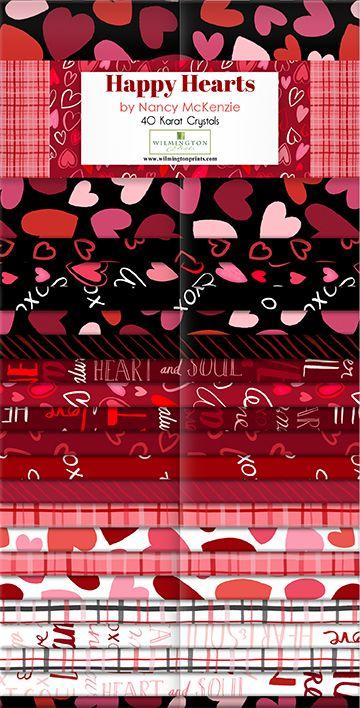 Wilmington Prints Happy Heart 40 Karat Crystals 40 strips   2.5