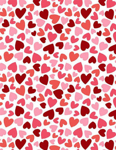 Wilmington Prints Happy Hearts Packed Hearts White 3052-13801-133