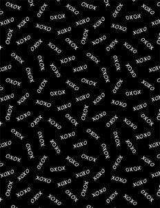 Wilmington Prints Happy Hearts Xs & Os Toss  Black  3052-13804-991