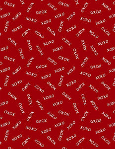 Wilmington Prints Happy Hearts Xs & Os Toss  Red  3052-13804-331