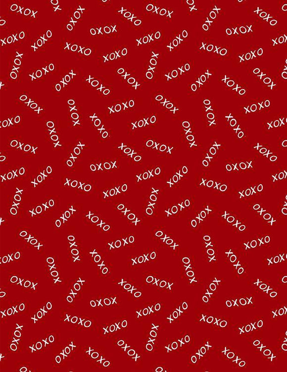Wilmington Prints Happy Hearts Xs & Os Toss  Red  3052-13804-331