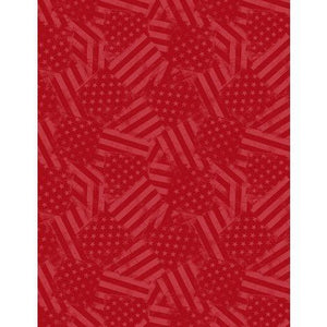 Wilmington Prints Hearts Anthem Flag Texture Red  1031-84480-333