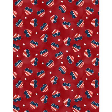 Wilmington Prints Hearts Anthem Heart Toss Red 1031-84477-314