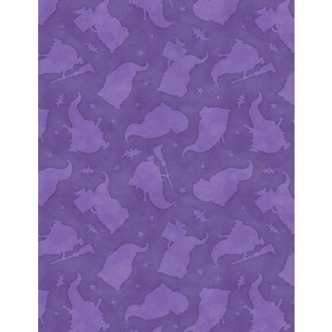 Wilmington Prints The Boo Crew Tonal Gnomes Toss Purple  3023-39793-606