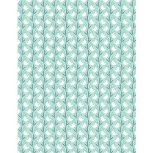 Wilmington Prints Windsong Meadows Climbing Tulips Teal  3053-11607-714