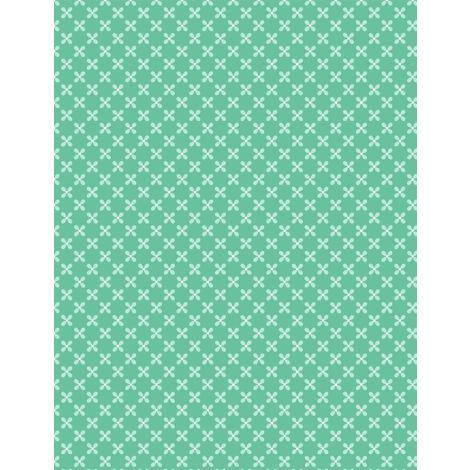 Wilmington Prints Windsong Meadows Diagonal Flowers Teal  3053-11608-717