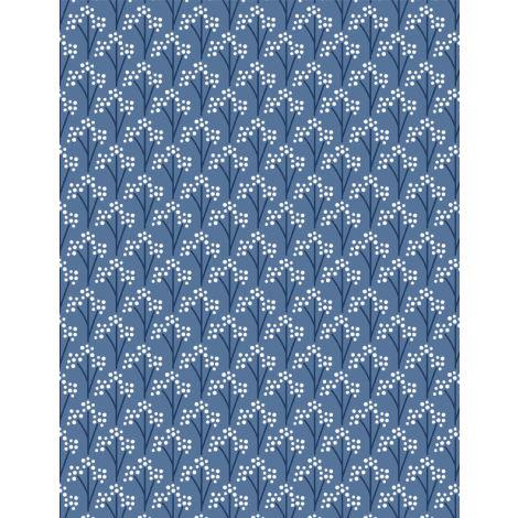 Wilmington Prints Windsong Meadows Trees All Over Blue 3053-11606-441