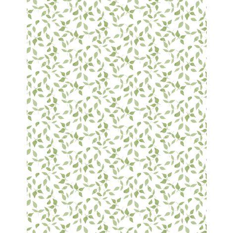 Wilmington Prints Winsome Critters Leaf Toss Green 3060-36258-170