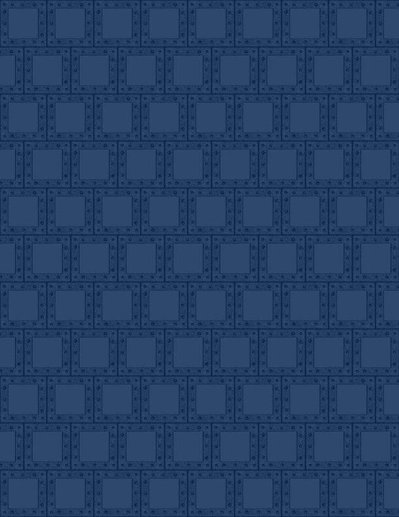 Wimlington Prints Alpha-Bots Tonal Steel Boxes Navy  3017-27630-444