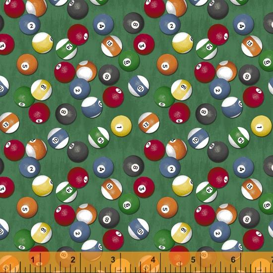 Windham Fabrics Billiard Balls Multi Green 52412-3
