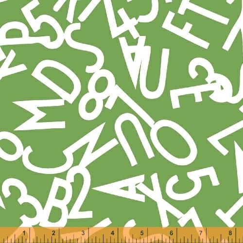 Windham Fabrics Bounce Tossed Alphabet Green 51055-6