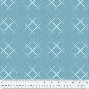 Windham Fabrics Clover & Dot Bias Grid Cerulean  53868-12