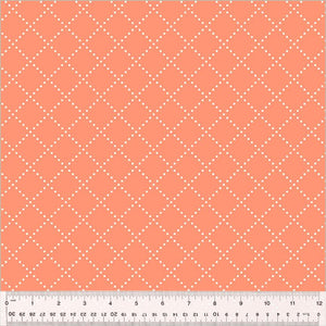 Windham Fabrics Clover & Dot Bias Grid Coral  53868-11