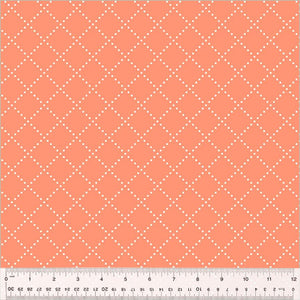 Windham Fabrics Clover & Dot Bias Grid Coral  53868-11