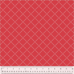 Windham Fabrics Clover & Dot Bias Grid Red  53868-7