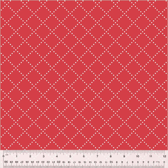Windham Fabrics Clover & Dot Bias Grid Red  53868-7