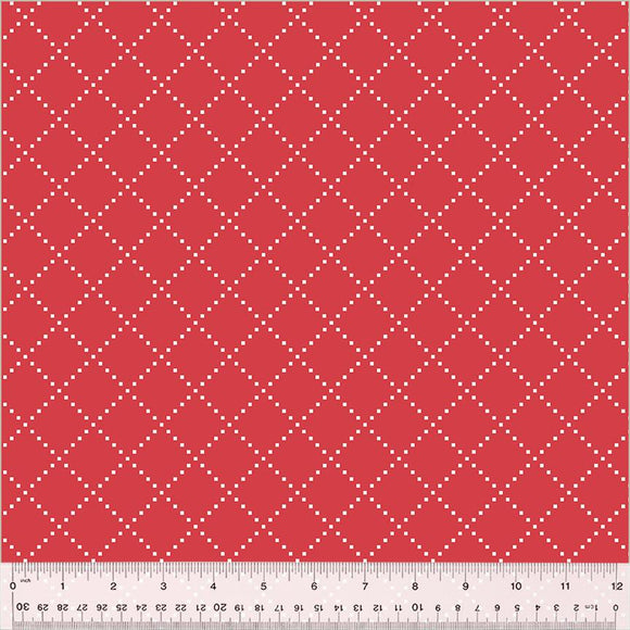 Windham Fabrics Clover & Dot Bias Grid Red  53868-7