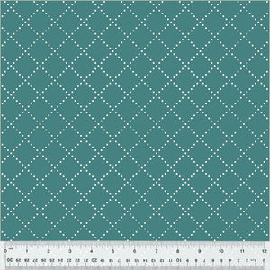 Windham Fabrics Clover & Dot Bias Grid Teal  53868-14