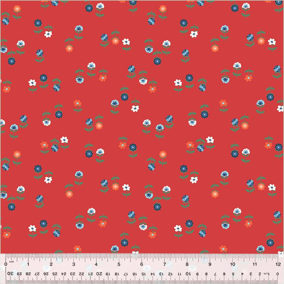 Windham Fabrics Clover & Dot Posies Red 53865-7