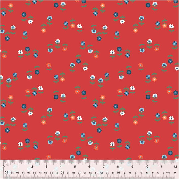 Windham Fabrics Clover & Dot Posies Red 53865-7