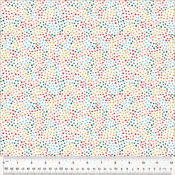 Windham Fabrics Clover & Dot Scattered Petals White  53866-1