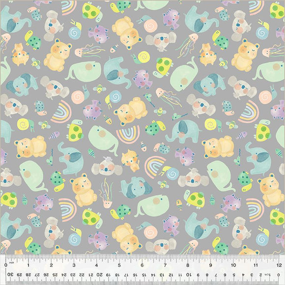 Windham Fabrics Count on Me Counting Friends Grey 53898-3