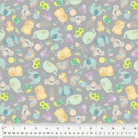 Windham Fabrics Count on Me Counting Friends Grey 53898-3