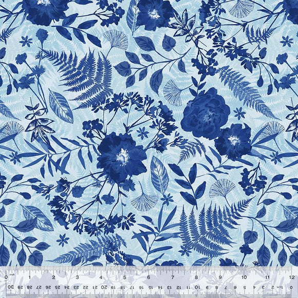 Windham Fabrics Flower Press Botanical Blues 53667-3