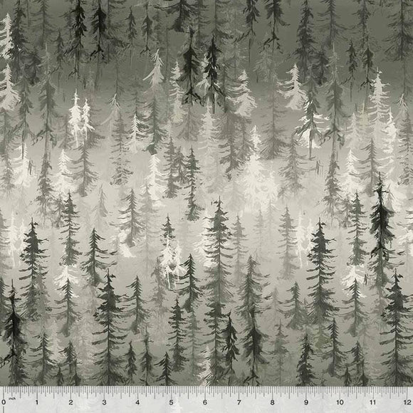 Windham Fabrics Majestic Pine Forest  Grey Cotton   53742-7